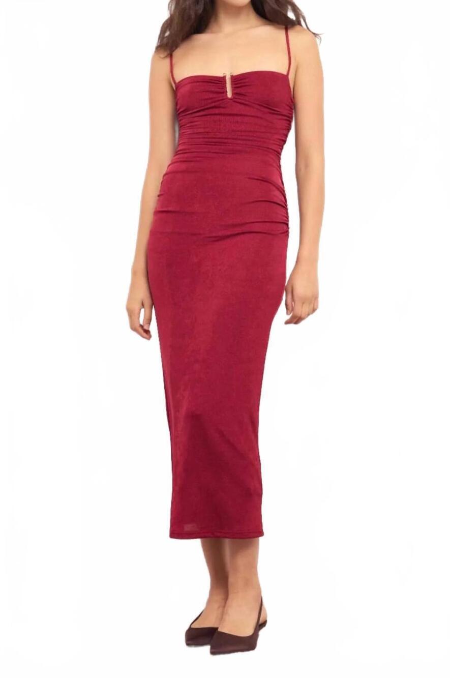 NEW MINKPINK maya midi dress in wine